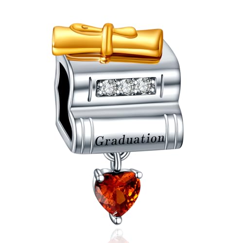 NUNUYAYA Frauen Armband Charme 925 Sterling Silber Graduation Season Diploma Scroll passend für Armband Halskette,Charm Anhänger für Europäischen Armbänder für Frauen Mädchen,Graduation Saison von NUNUYAYA