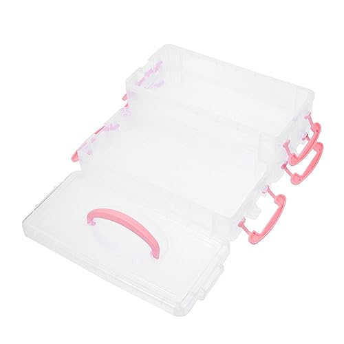 NUOBESTY 1 Satz Aufbewahrungsbox Für Schreibwaren Transparentes Gehäuse Klarer Behälter to-go-behälter Aus Kunststoff Klarer Stand Pp Hohe Kapazität Aquarellstift Rosa Kind von NUOBESTY