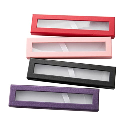 NUOBESTY 4stücke Stiftebox Mit Fenster Aus Papier Transparent Für Einzelstifte Leeres Stifteetui Als Aufbewahrungshalter von NUOBESTY