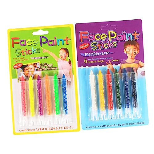 NUOBESTY 1 Satz Zierende Buntstifte Halloween Schminke Set Schminkset Halloween Make-up-kit Für Spezialeffekte Leuchtende Körperfarbe Wachsmalstifte Gesichtsfarben Partymalstifte 12st von NUOBESTY