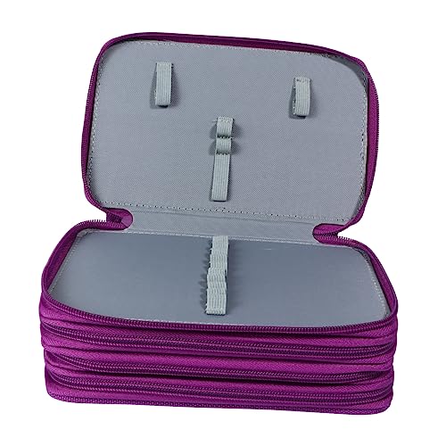 NUOBESTY 1 Stück 72 Schreibwaren-Box Stiftetui Mit 72 Fächern Bleistift-Organizer Buntstiftetui Stifttasche Mit 72 Fächern Violett Quadrat Mäppchen von NUOBESTY