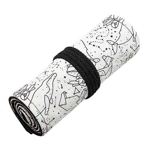 NUOBESTY 1 Stück 72 Constellation Pencil Roller Bag Reise-Make-up-Taschen-Organizer Veranstalter Buntstifte Organizer Für Federmäppchen Bunte Stifte Rolltasche Segeltuch Konstellation Weiß von NUOBESTY