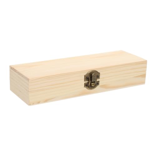 NUOBESTY Holz Stiftebox Multifunktionale Schreibwaren Aufbewahrung Robuste DIY Schreibtisch Organizer Kleine Lagerbox Für Bleistifte Marker Zubehör Naturholz Design von NUOBESTY