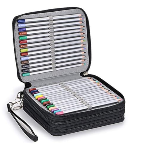 NUOBESTY Stiftetasche Mit Fächern Für Kunstmalerei Schreibwarentasche Aus wasserdichte Bleistift-Aufbewahrungstasche Mit Reißverschluss Als Schüler-federmäppchen von NUOBESTY