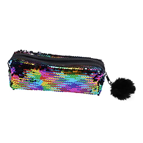 NUOBESTY 1Stk Federmäppchen mit Pailletten Make-up Federmäppchen Kosmetiktasche Sequin Trip Geldbörse für Kinder Glitzer Bleistiftbeutel Multifunktions-Bleistifttasche Damen-Make-up-Taschen von NUOBESTY