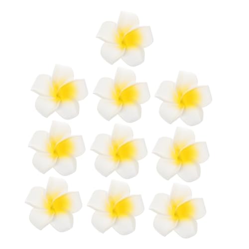 NUOBESTY 10 Stück Hawaiianische Plumeria Haarklammern Künstliche Schaumstoffblumen Haarschmuck Damen Strandparty Hochzeit Dekoration Realistische EVA Blüten Haarspangen von NUOBESTY