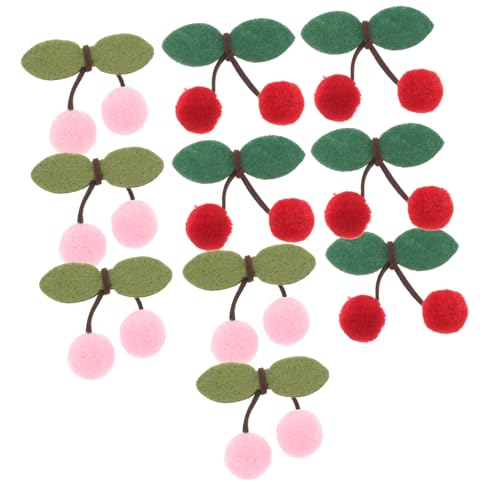 NUOBESTY 10 Stück Kirsch Haarspangen Stickerei Selbstgemacht Haaraccessoires Applikationen Kreative Verzierungen Für Kinder Klammern Und Haargummis von NUOBESTY