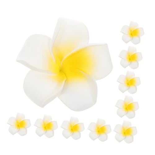 NUOBESTY 10 Stück Künstliche Plumeria Blumen Haarspangen EVA Langlebig Tropisch Weiß Hawaii Haarschmuck für Strand Hochzeit Party Frisur Dekoration von NUOBESTY