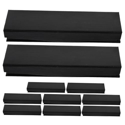 NUOBESTY 10 Stück Schwarze Stiftebox mit Deckel Vielseitige Stiftaufbewahrung Eleganter Kugelschreiber Organizer Geschenkverpackung für Schreibgeräte Büro und Präsentation von NUOBESTY
