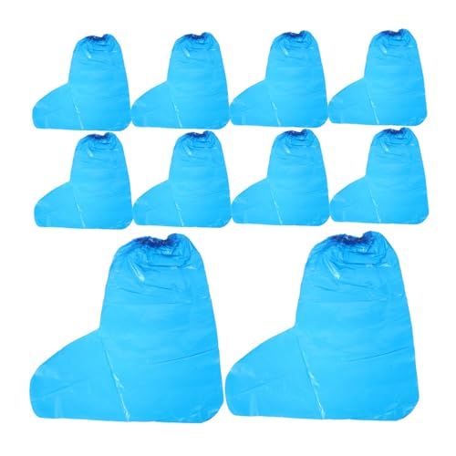 NUOBESTY 10 Stück Teiliges wasserdichte Überschuhe Einweg Schuhüberzieher mit Rutschfester Sohle Hohe Dicke Regen Überschuhe für Damen und Herren Schützen Schuhe vor Nässe und Schmutz im von NUOBESTY