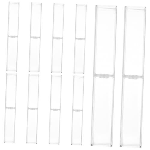 NUOBESTY 10 Stück Transparentes Federmäppchen Transparenter Stifthalter Transparentes Stiftetui Füllfederhalteretui Schulangebote Kugelschreiberetui Transparente Boxen Viereckiges von NUOBESTY