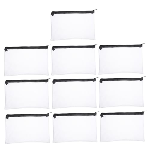 NUOBESTY 10stücke Transparentes Federmäppchen Aus PVC Mit Reißverschluss Durchsichtiges Dokumententasche Für Schüler Reise-Make-up-pinseltasche Wasserdichtes Aufbewahrungs Etui Für von NUOBESTY