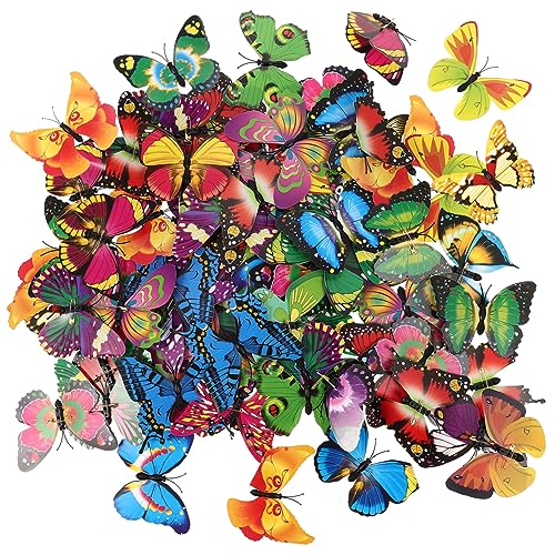 NUOBESTY 100stücke Schmetterlinge Broschen Für Frauen Zarte Anstecknadel Aus Pvc Farbenfrohe Schmetterlings Brosche Für Kleidung Hüte Und Taschen Dekoration Für Mädchen Und Damen von NUOBESTY