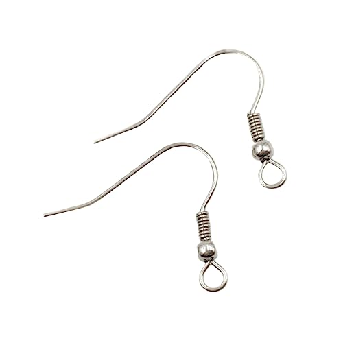 NUOBESTY 100stücke Ohrringverschlüsse Aus Titanstahl Fischhaken-design Für Damen Und Herren in Silber Einfach Zu Tragen Leicht Herunterzufallen von NUOBESTY