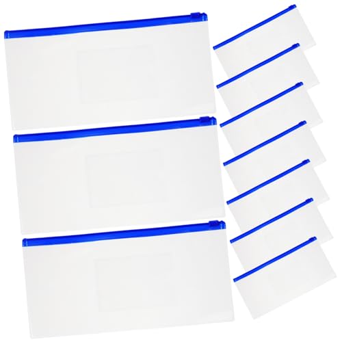 NUOBESTY 10stücke Transparente Kunststoff Schreibwarentaschen Aufbewahrungstaschen Für Stifte Mit Reißverschluss Zur Organisation Und Aufbewahrung Von Schreibwaren von NUOBESTY