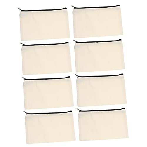 NUOBESTY 12stücke Leere Canvas Kosmetiktaschen Mit Reißverschluss Vielseitige Aufbewahrung Für Stifte -projekte Natur von NUOBESTY