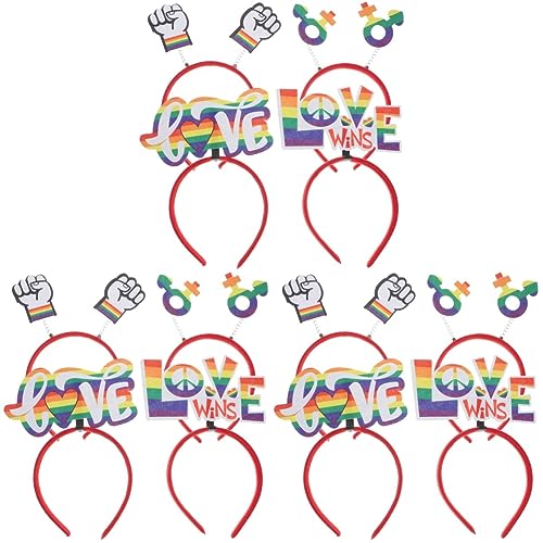 NUOBESTY 12 Stk Lgbt-stirnband Regenbogen Kopfbedeckung Regenbogen-haarband Regenbogen-stirnbänder Lgbtq-geschenke Regenbogen Haarkranz Gay-pride-haarschmuck Kleidung Fräulein Kunststoff von NUOBESTY