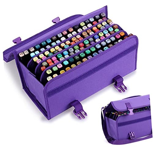 NUOBESTY 120 Aufbewahrungsbehälter Markierstift-aufbewahrungsbox Aufbewahrungsbox Für Markierstifte Bleistifthaltertasche Bleistift-Organizer-Tasche Reißverschluss Violett Kosmetiktasche von NUOBESTY