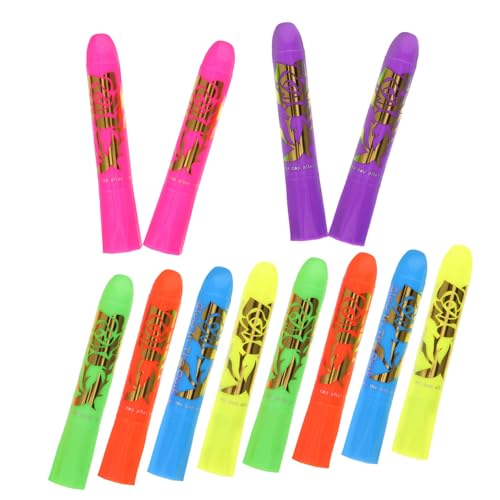 NUOBESTY 12stücke Fluoreszierende Gesichtsfarben Crayons Waschbare Körpermalfarben Für Partys Halloween Make-up Und Kreative Kunstprojekte von NUOBESTY