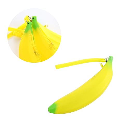 NUOBESTY Bananenförmige Stifttasche Aus Silikon Federmäppchen in Schreibwarenlagerung Für Mädchen Und Jungen Und Glatt Für Schule Und Büro von NUOBESTY