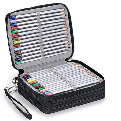 NUOBESTY Bleistift-Aufbewahrungstasche - 78 Stifte-Organizer-Tasche Oxford-gewebe Mit Reißverschluss Kunst-maletui Für Studenten von NUOBESTY