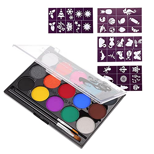 NUOBESTY 1satz Wassermelierte Gesichtsmalfarbe Farben Wasserlösliche Pigmente Für Halloween Und Cosplay Pinsel Schablonen Hautfreundlich Und Leicht Abwaschbar von NUOBESTY