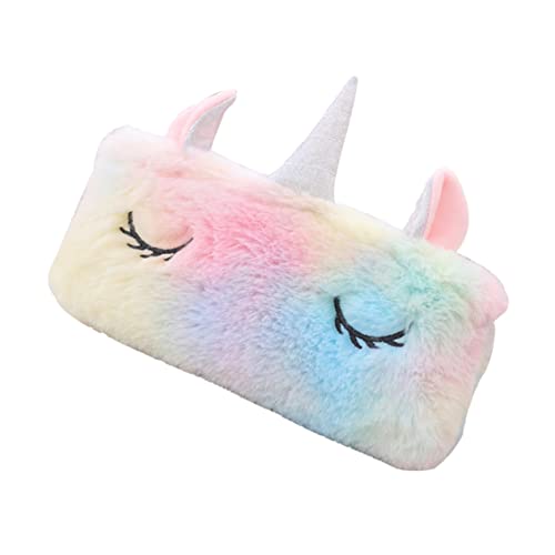 NUOBESTY 1stk Einhorn-Aufbewahrungstasche Mäppchen Einhorn Handtasche Beutel Winter Plüsch-Aufbewahrungstasche Plüschhandtasche Modische Aufbewahrungstasche Eingesackt Student Reisetasche von NUOBESTY