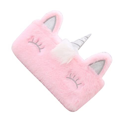 NUOBESTY 1Stk Einhorn Handtasche Mäppchen Einhorn-Stifthalter Puffy-Bags-Tasche Kosmetikkoffer Handtaschen Geldbörse Beutel Winter Plüschhandtasche Reißverschluss Kosmetiktasche Student von NUOBESTY