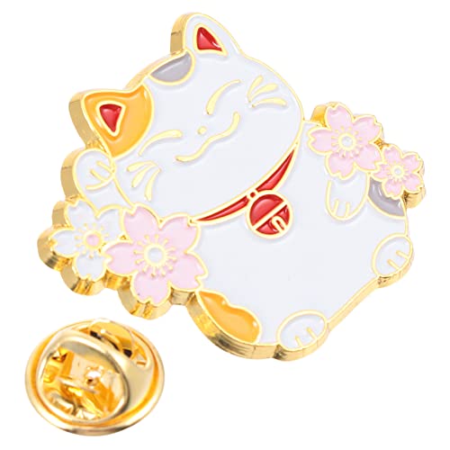 NUOBESTY 1stück Katze Brosche Kawaii Glückskatze Anstecknadel Japanischer Stil Emaille Pin Für Kleidung Taschen Und Accessoires Cartoon Tier Schmuck Für Frauen Und Mädchen von NUOBESTY