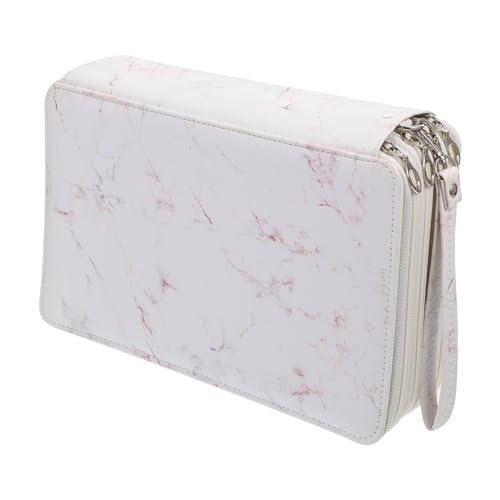 NUOBESTY 1stück Multifunktionales Federmäppchen Mit Großem Fassungsvermögen Reißverschluss-stiftetui Marmor- Für Studenten Und Künstler Tragbar Mit Handgriff von NUOBESTY
