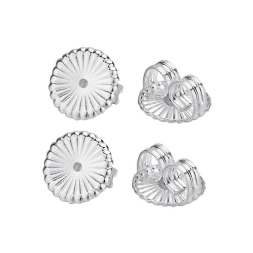 NUOBESTY 2 Paar Ohrstecker Silber Ohrmuffen Padded Ohrstecker Rückseiten Damen Schmuck Ersatzteile Große Komfortable Stopper aus Premium Silber für Frauen Mädchen von NUOBESTY