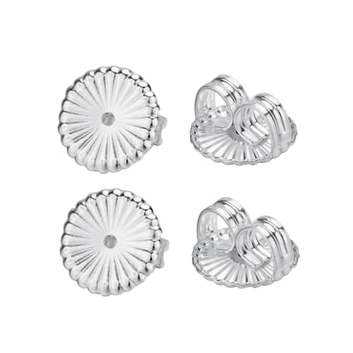 NUOBESTY 2 Paar Silberne Ohrstecker Verschlüsse Gepolsterte Ohrstecker Rückseiten Ohrmuttern Ersatz für Damen und Mädchen Große Komfortabel Sicherer Halt von NUOBESTY