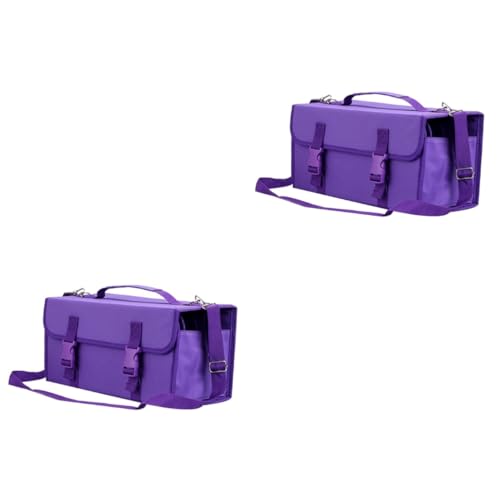 NUOBESTY 2 Stück 120 Federmäppchen Für Schreibwaren Federmäppchen Mit Reißverschluss Aufbewahrungsbox Für Markierstifte Aufbewahrungsbehälter Reißverschlusstasche Tragbar Violett von NUOBESTY