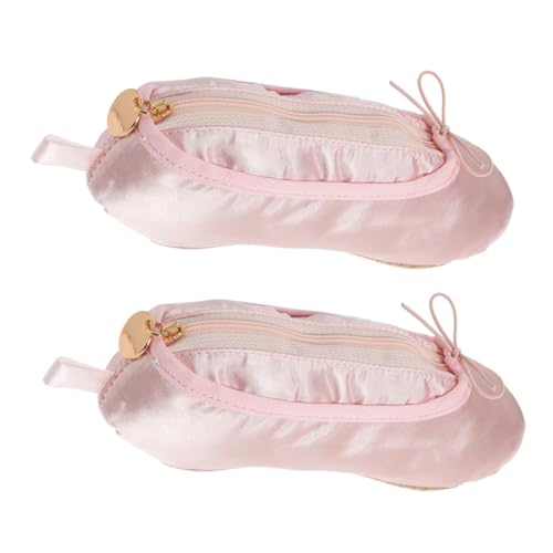 NUOBESTY 2stücke Federmäppchen Für Mädchen Aus Satin Tanzschuhtasche Ballettschuh-Make-up-Tasche Tanzschuh-Make-up-Tasche Tanz-stiftetasche Kleine Kosmetiktasche Für Frauen Mädchen von NUOBESTY