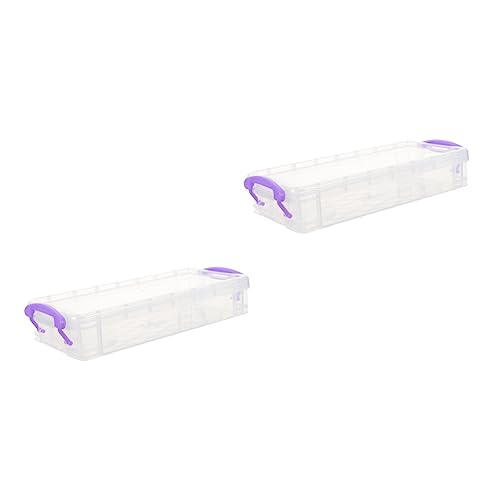 NUOBESTY 2 Stück Große Aufbewahrungsbox Stiftebox mit Sicherem Deckel und Griff Transparenter Organizer für Bürobedarf und Kunstmaterialien Praktische Pencil Box für Schule Farbe von NUOBESTY
