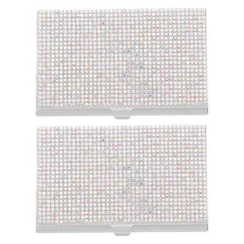 NUOBESTY 2 Stück Metalltasche Kreditkartenetui Schlanke Visitenkartenaufbewahrung aus Aluminiumlegierung für Reisen, Arbeit, Geschäft – Brieftaschen-Organizer zur Anzeige von NUOBESTY