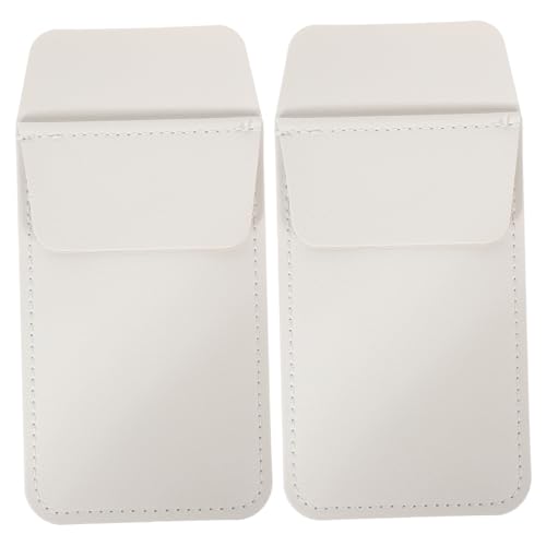 NUOBESTY 2 Stück PU Leder Stifttasche Multifunktionaler Stiftehalter für Ärzte und Pflegepersonal Tragbarer Pen Organizer Tasche mit Schutz vor Verformung für Hemd und Kitteltaschen Weiß von NUOBESTY