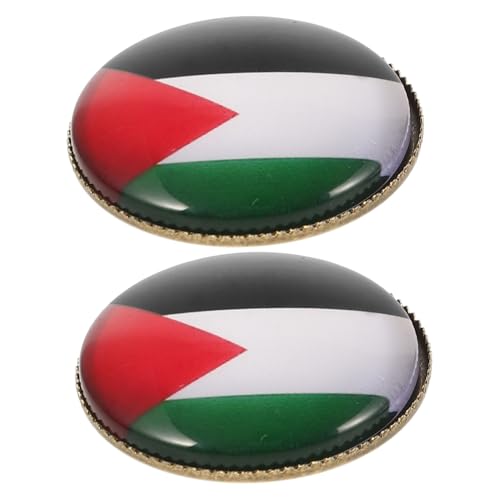 NUOBESTY 2 Stück Palästina Flaggen Broschen Metall Anstecknadeln für Hut Anzug Hemd Hochwertige Langlebige Dekoration für Modebewusste von NUOBESTY