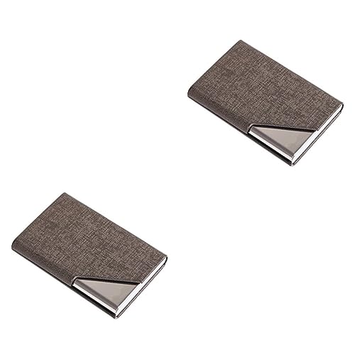 NUOBESTY 2 Stück Portable und Leder Visitenkartenetui mit Organizer Funktion Gold Stilvoller Kartenhalter für Geschäfts und Kreditkarten von NUOBESTY