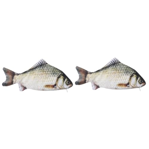 NUOBESTY 2 Stück Simulierter Fisch Stiftbeutel Stiftbehälter Schreibwarenhalter Schreibwaren Organizer Fischform Tasche Stifttasche Stiftaufbewahrungstasche Große Kapazität von NUOBESTY