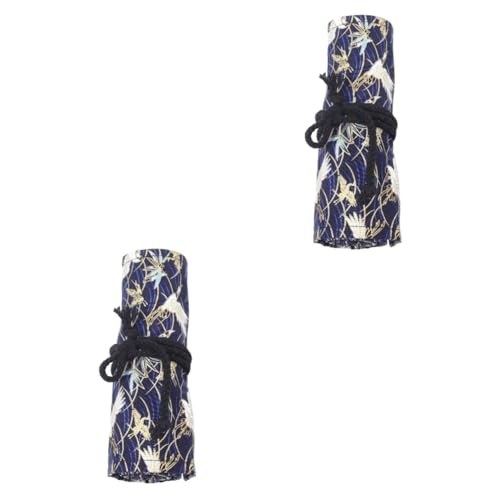 NUOBESTY 2 Stück Stifte Organizer Tragbare Federmäppchen mit Großem Fassungsvermögen Chinesischer Stil Fächer für Buntstifte und für Künstler und Schule von NUOBESTY