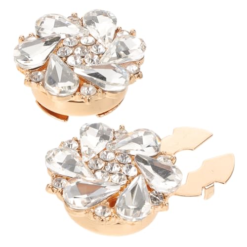 NUOBESTY 2 Stück Strass Knopfabdeckungen Clip Damen Hemden Ärmel Manschettenknöpfe Metall DIY Schmuck Verzierungen Sicher Elegant Kompakt und Tragbar für Blusen und Reisen von NUOBESTY
