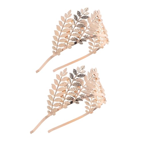 NUOBESTY 2 Stück Teiliges Vintage Haarreif für Hochzeiten Griechische Göttin Krone Eleganter Haarschmuck für Braut für Halloween und Karneval von NUOBESTY