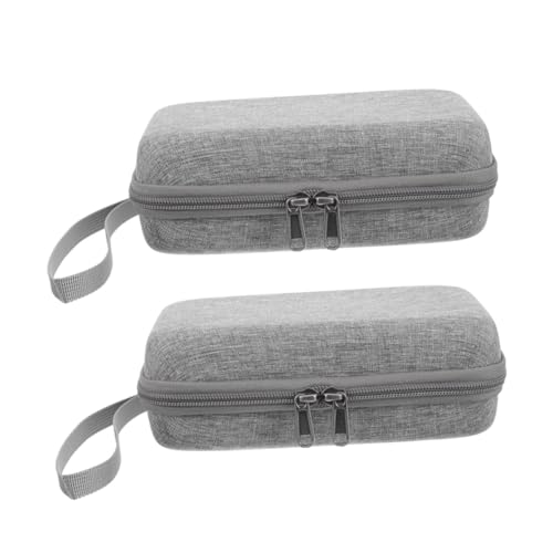 NUOBESTY 2 Stück Tragbarer Makeup Reisekoffer Kleiner Kosmetikkoffer für Frauen für Makeup Werkzeuge und Pinsel Leicht und Platzsparend für Reisen und Unterwegs von NUOBESTY