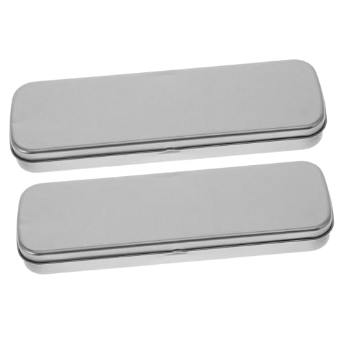 NUOBESTY Metall Bleistift Box Fall Kinder Silber Weißblech Visuelle Fenster Schule Liefert Stift von NUOBESTY