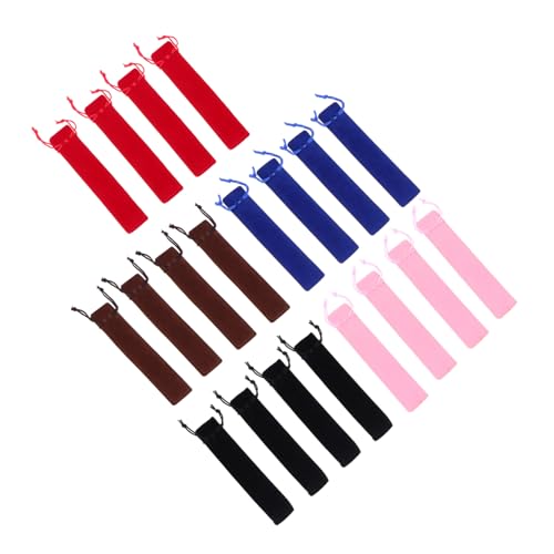 NUOBESTY Elegantes Tragbares Schreibwaren 20 Stück Gemischte Farben Stifteetui Mattiert Durchscheinend Verdickte Stiftetasche Mit Kordelzug von NUOBESTY