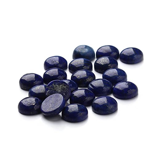 NUOBESTY 20 Stück Lapis Zeitstein Cabochons Halbkreis Schmucksteine für DIY Schmuckherstellung und Dekoration Geeignet für Ohrringe Manschettenknöpfe und Bastelprojekte von NUOBESTY