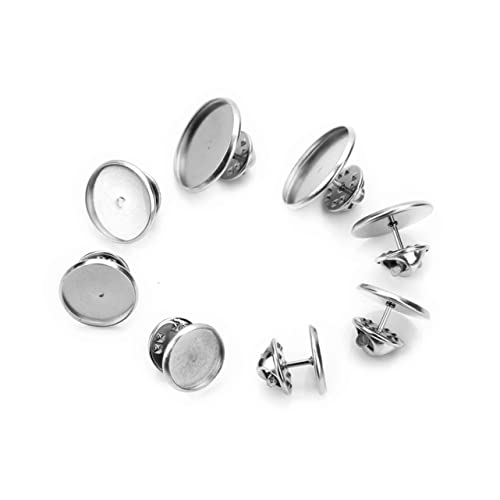 NUOBESTY 20 Stück Teiliges Diy Broschen Zubehör Rundplatten mit Schmetterlingsverschluss Innendurchmesser für Anstecker und Abzeichen Herstellung von NUOBESTY