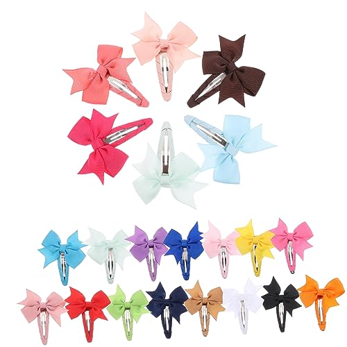 NUOBESTY 20 Stück Teiliges Haarschleifen für Mädchen Bunte Haarklammern Rutschfeste Haarspangen Langlebige Haarclips Geeignet für Alltag Partys und Festtage Liebevolle Farbmischung von NUOBESTY