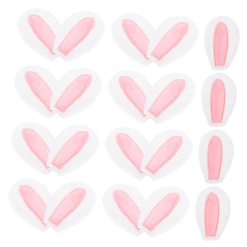 NUOBESTY 20 Stück Teiliges Hasenohren Haarreif Deko Niedliche Kaninchenohren für Frauen DIY Haarreifen Schmuck Zubehör Geeignet für Stirnband Cosplay Bastelprojekte von NUOBESTY